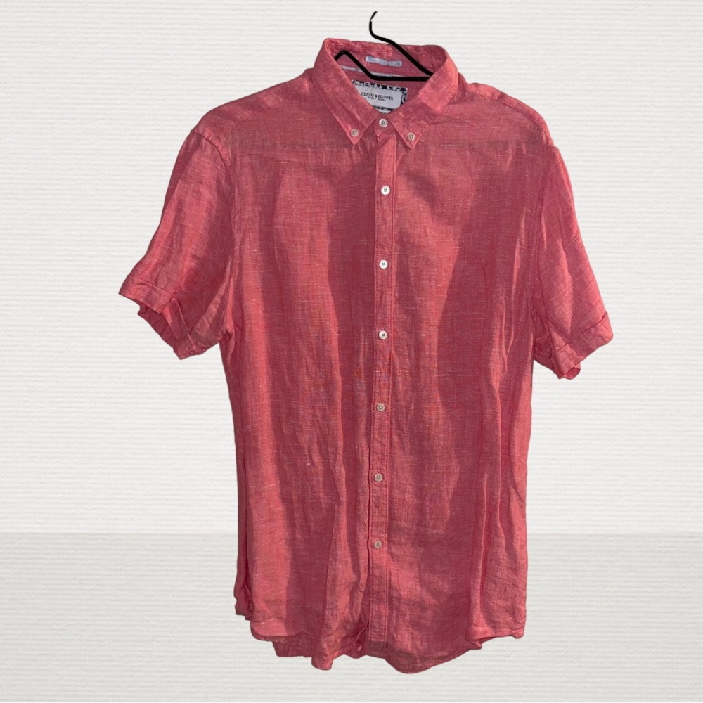 Denim & Flower Ricky Singh Short Sleeve Button Down Shirt (Men’s Medium)